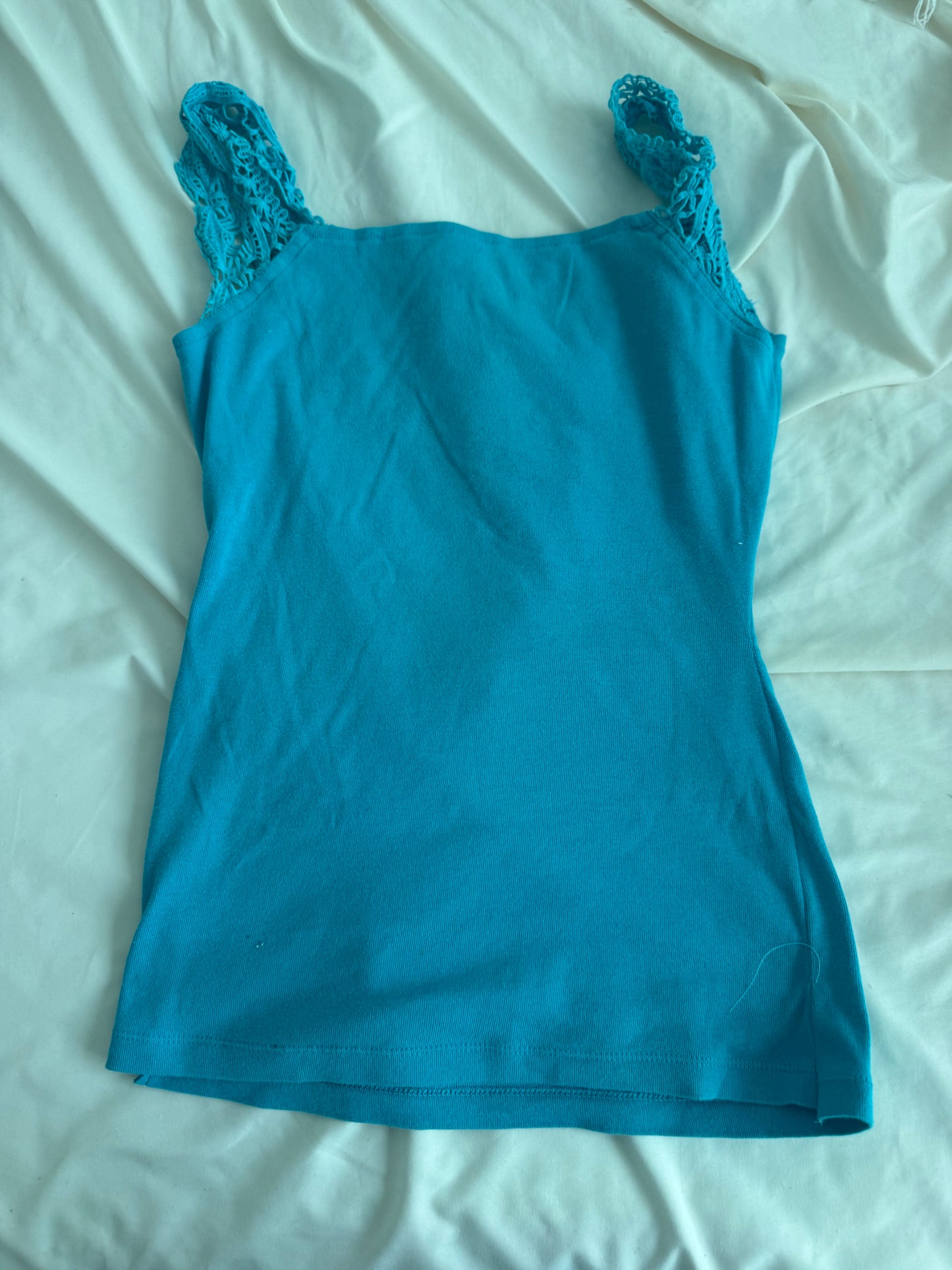 Vintage Blue Top with Lace