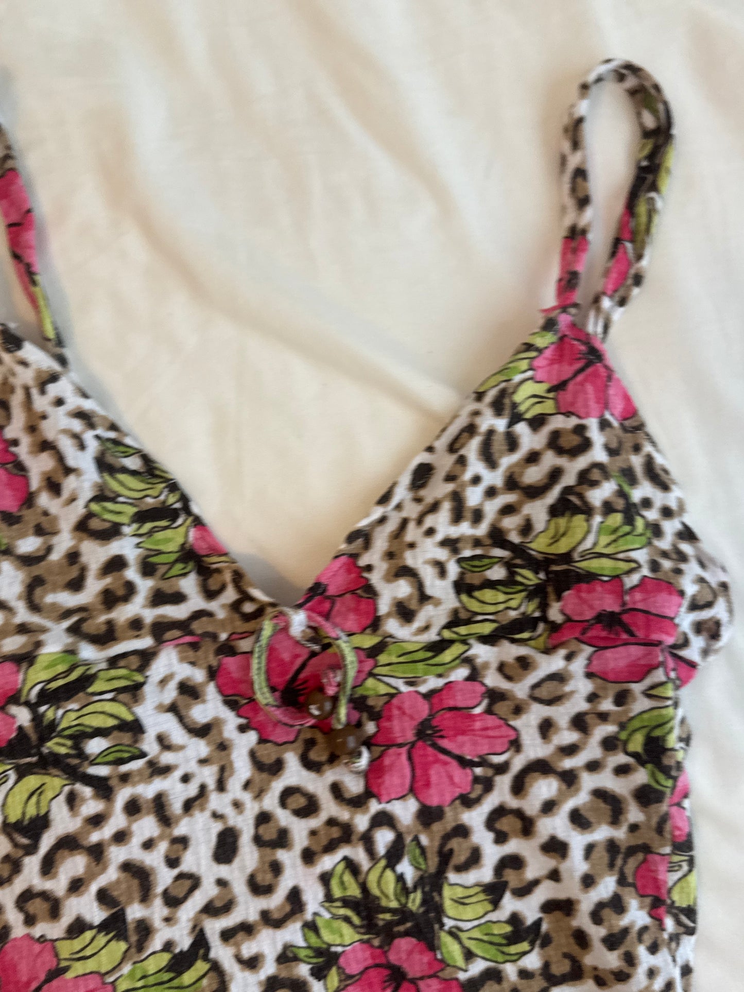 Hibiscus and Animal Print Cami