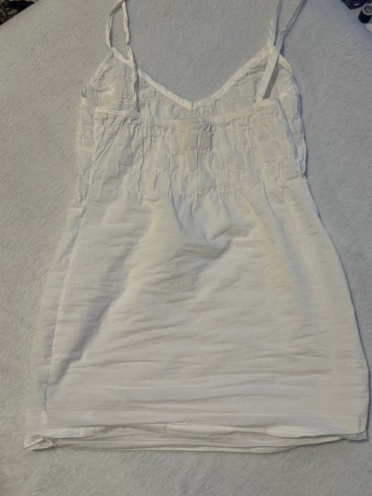 White Babydoll Top with Ruching