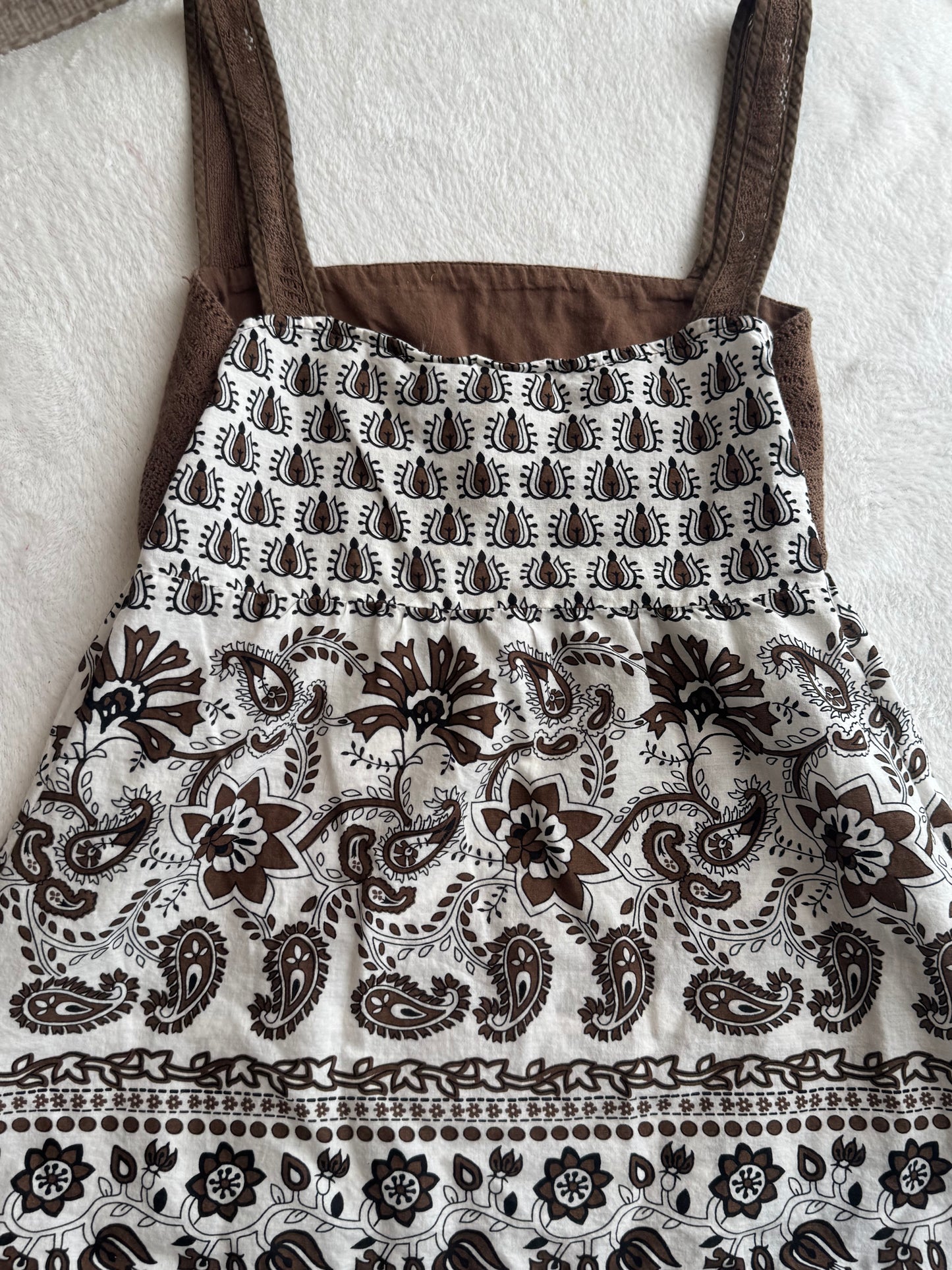 White and Brown Top with Pretty Design
