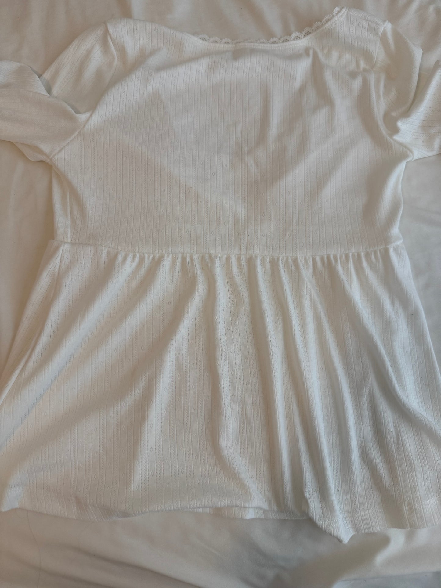 White Long Sleeve Top with Lace