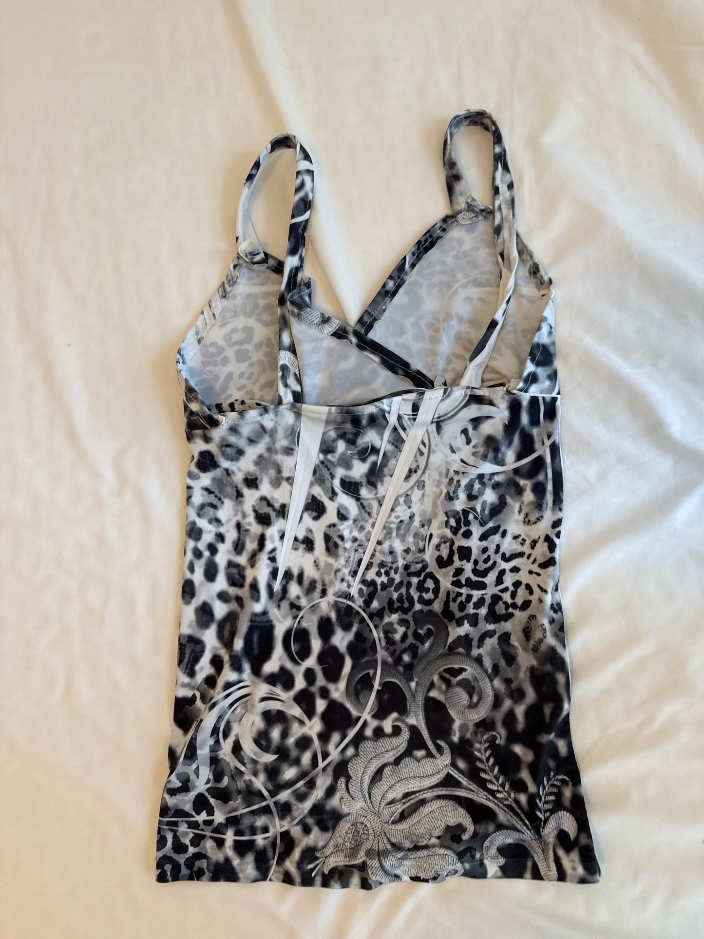 Y2K Black and White Fitted Top