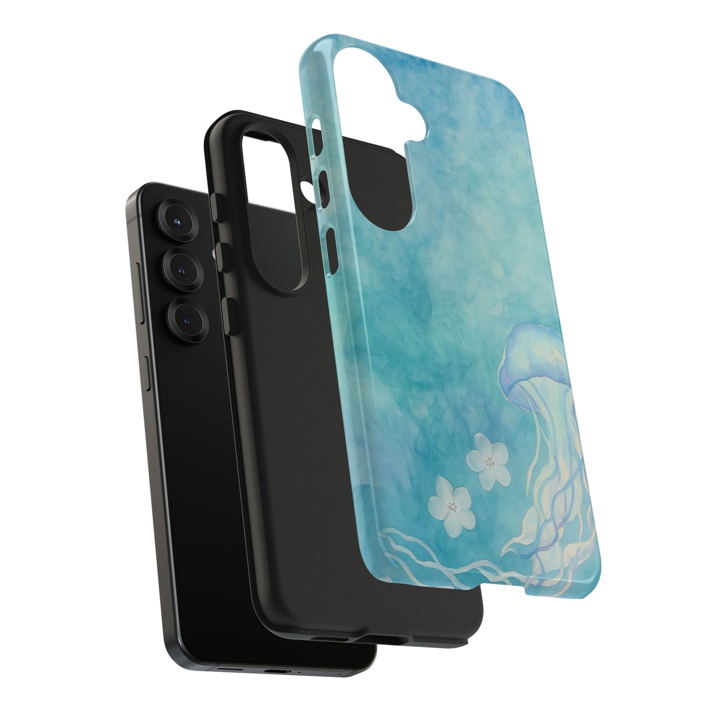 Sea-Blue Jellyfish - Protective Phone Case