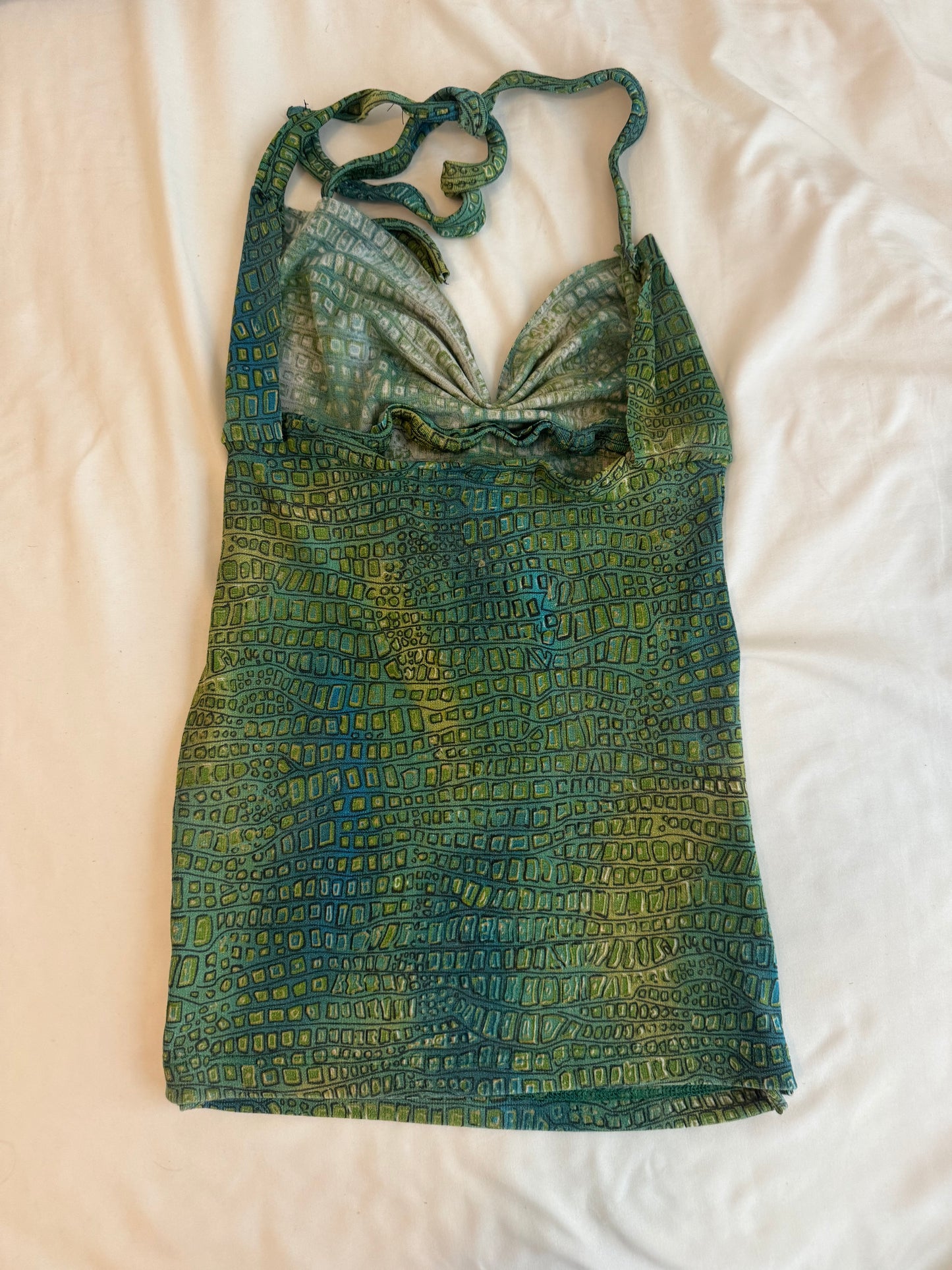 Y2K Green Halter Top