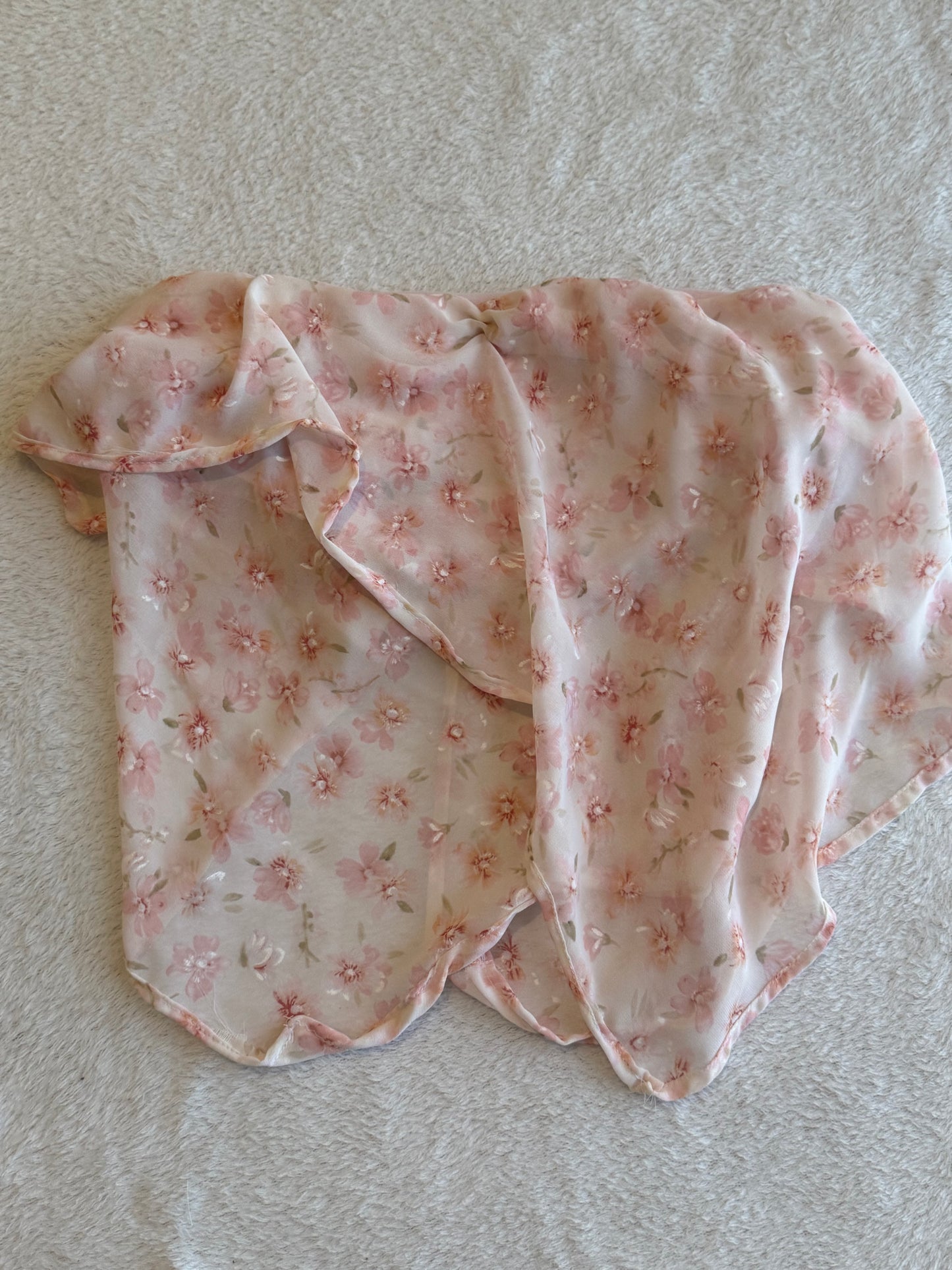 Pink Floral Tube Top with Ruching