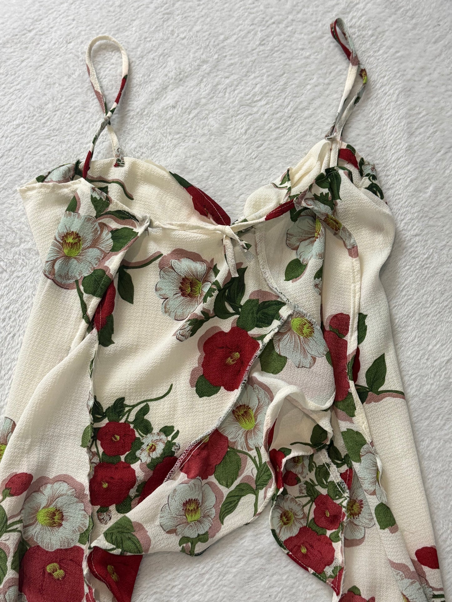Flowy Floral Top with Adjustable Tie Back