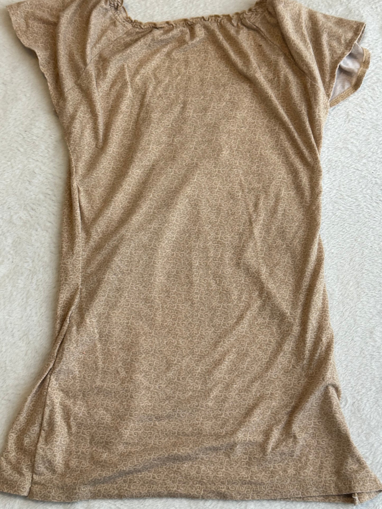 Light Brown Baby Tee with Unique Brown Design