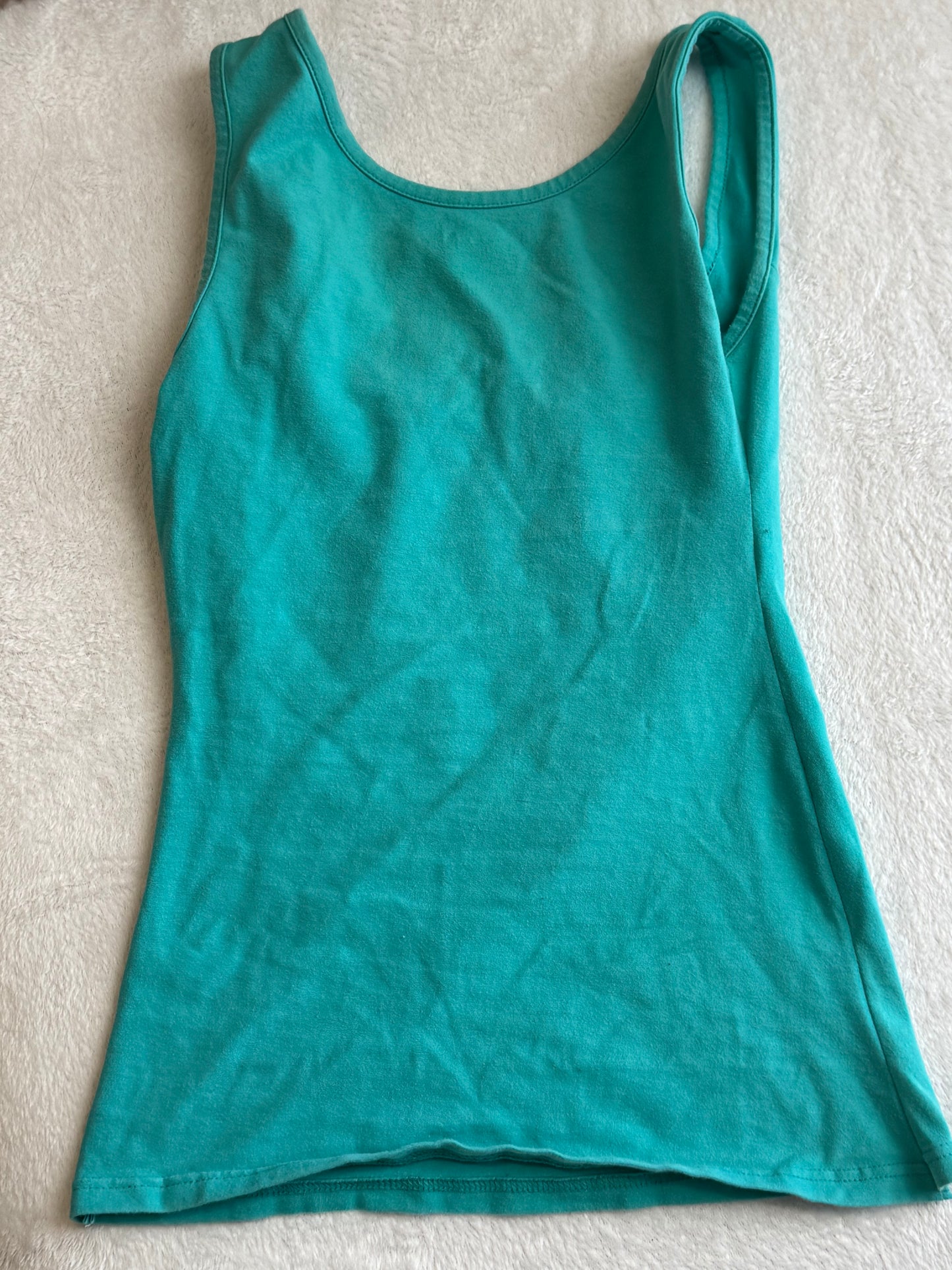 Teal Fitted Top with Ruffles