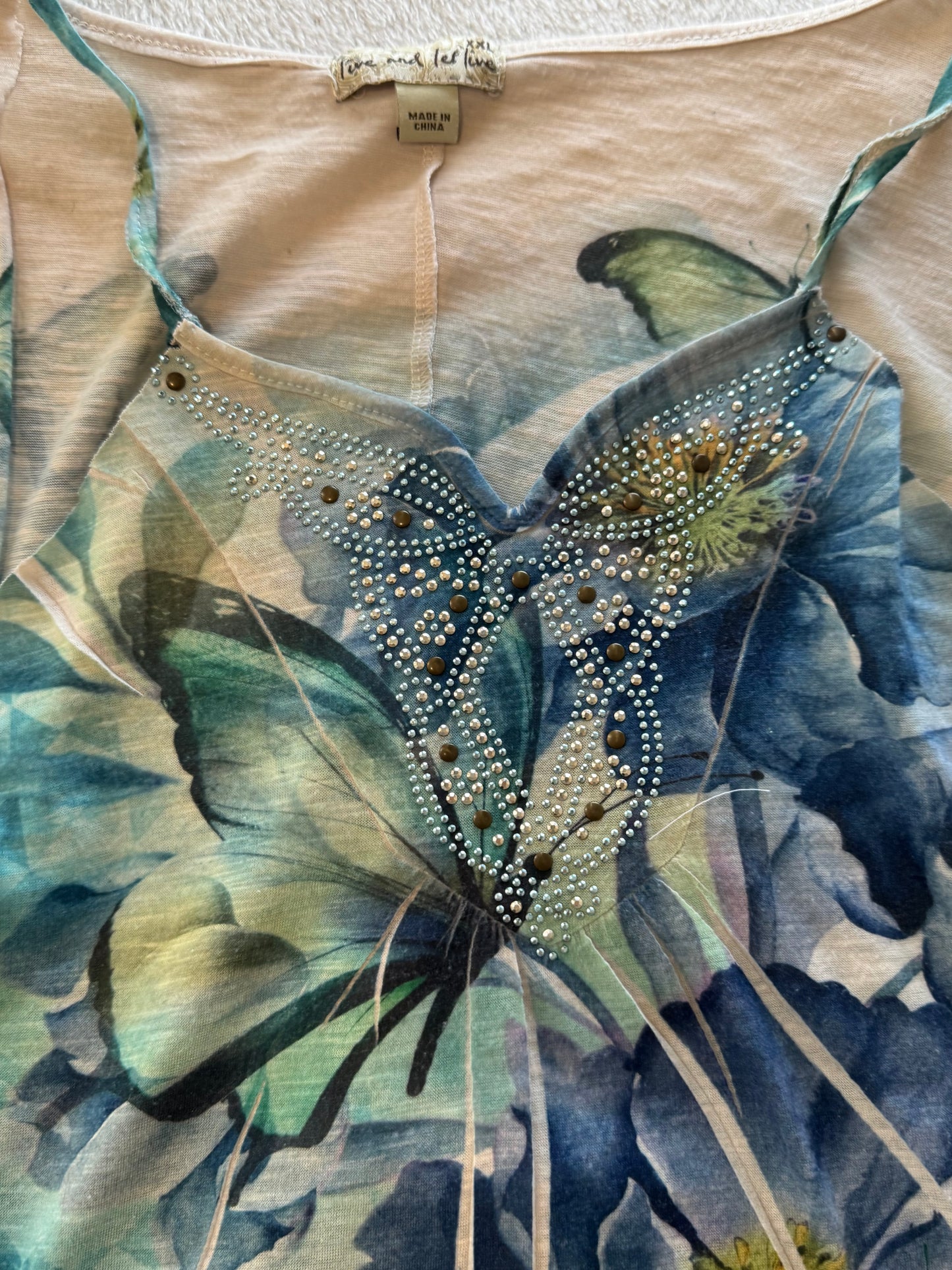 Rhinestone Butterfly Cami