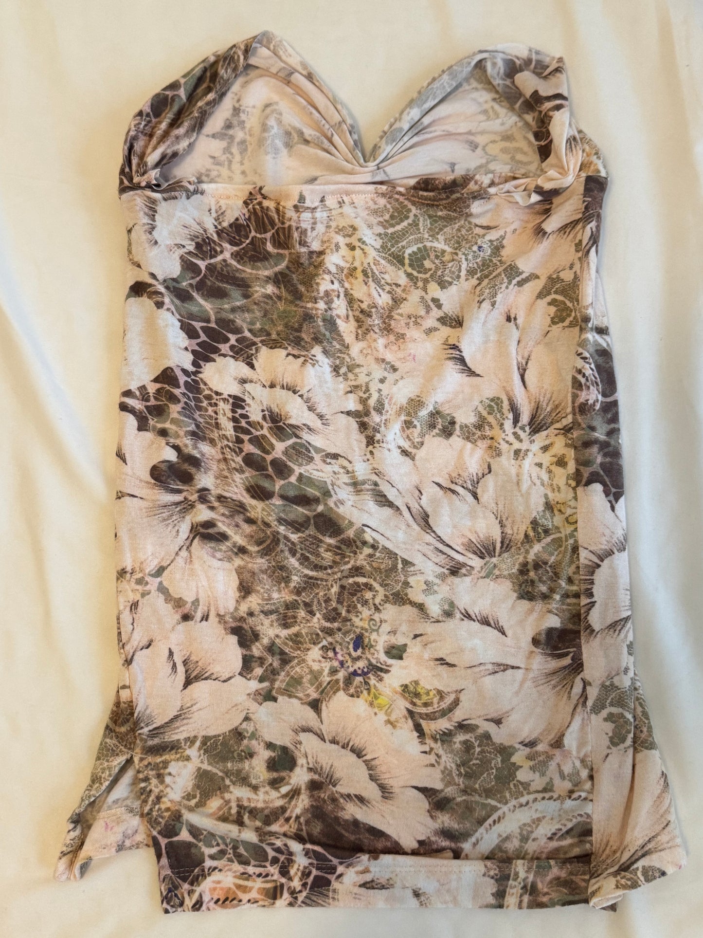 Floral Beige Tube Top
