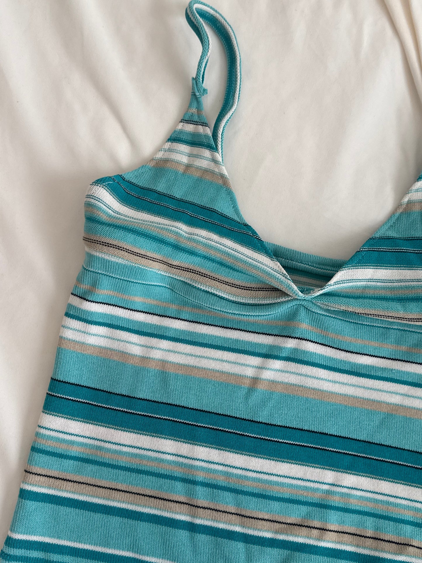 Blue Multicolor Striped Top