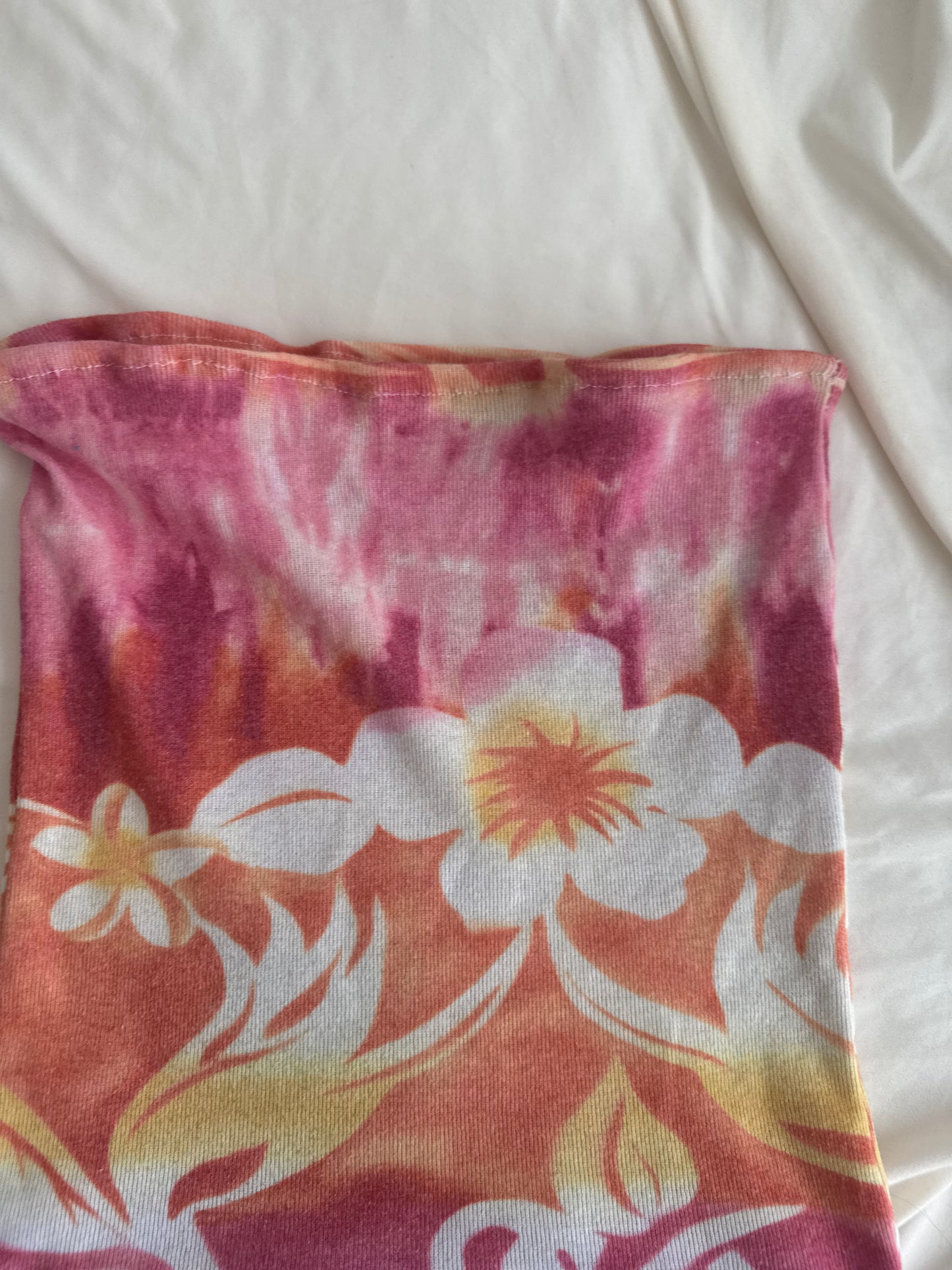 Y2K Warm Color Floral Tube Top