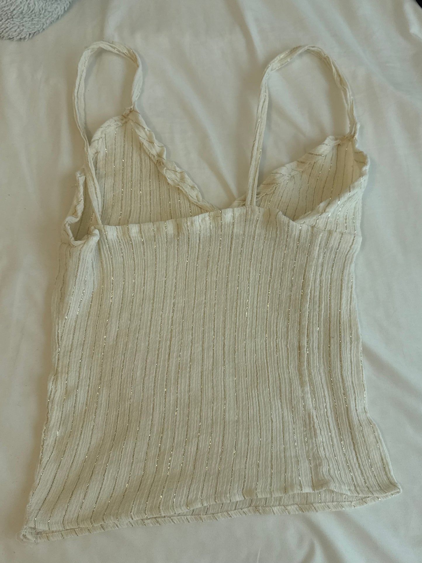 Beige Cami Top with Gold Accents