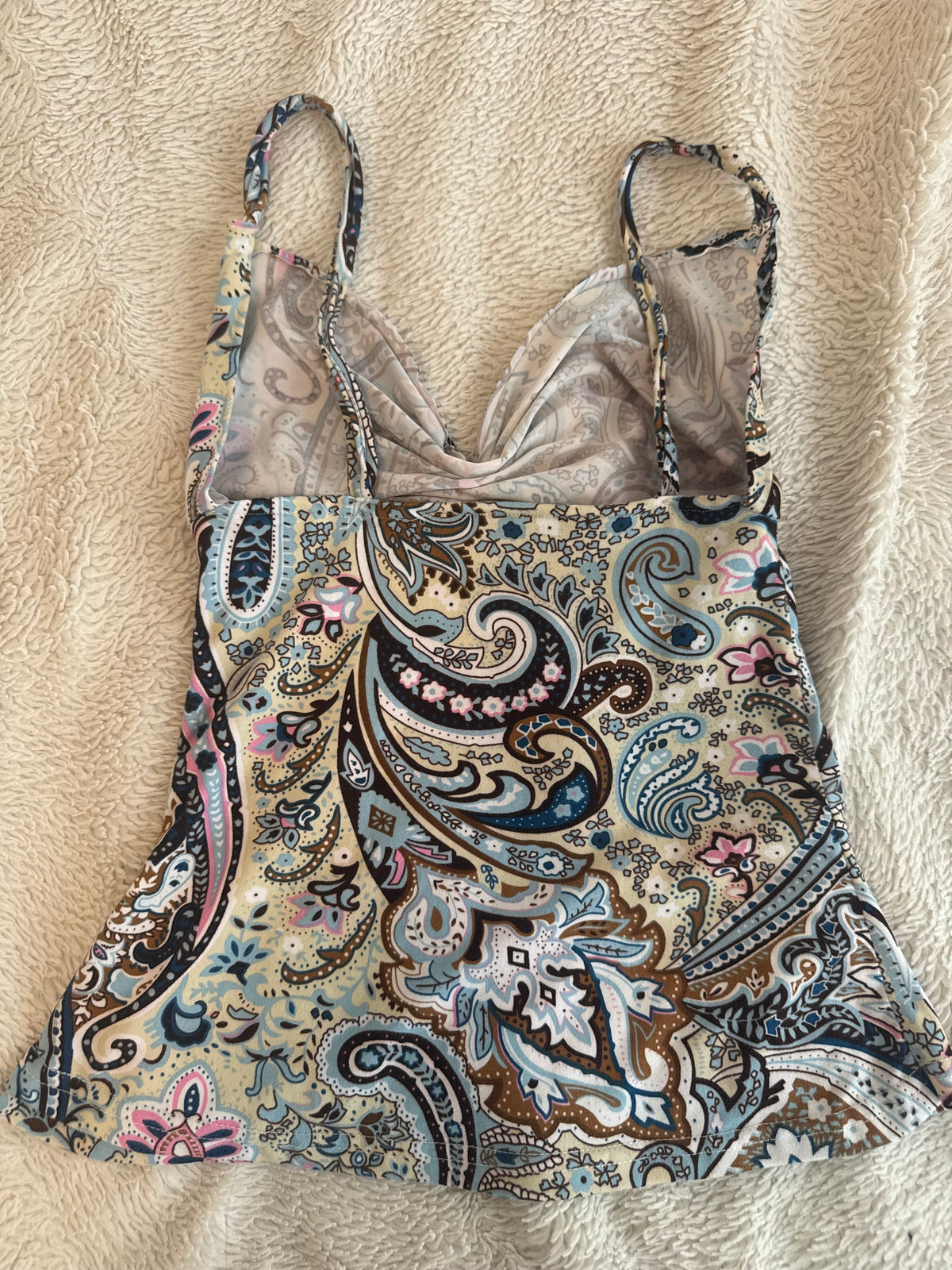 Paisley Cami Top with Ruching