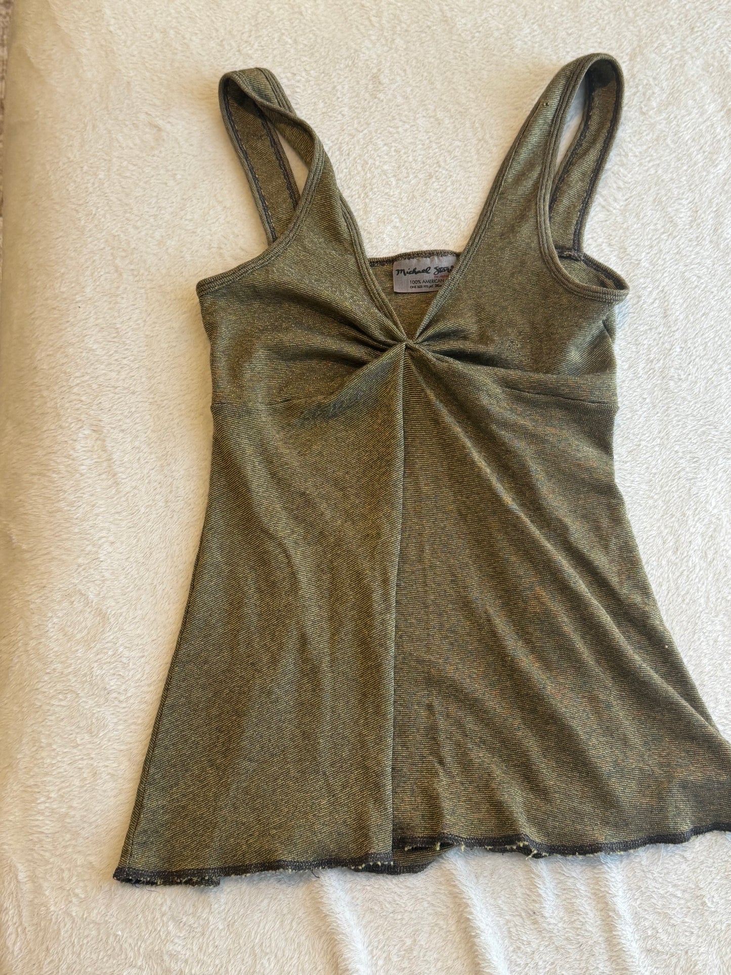 Y2K Green Top with Ruching