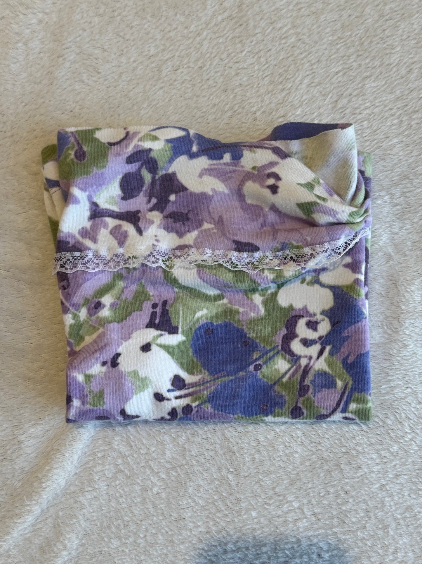 Purple and Green Floral Halter Top