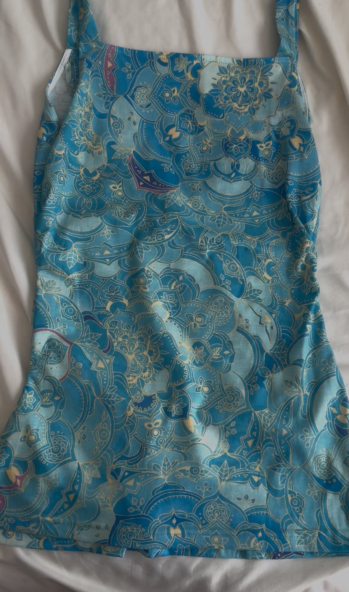 Teal Multicolor Design Babydoll Top