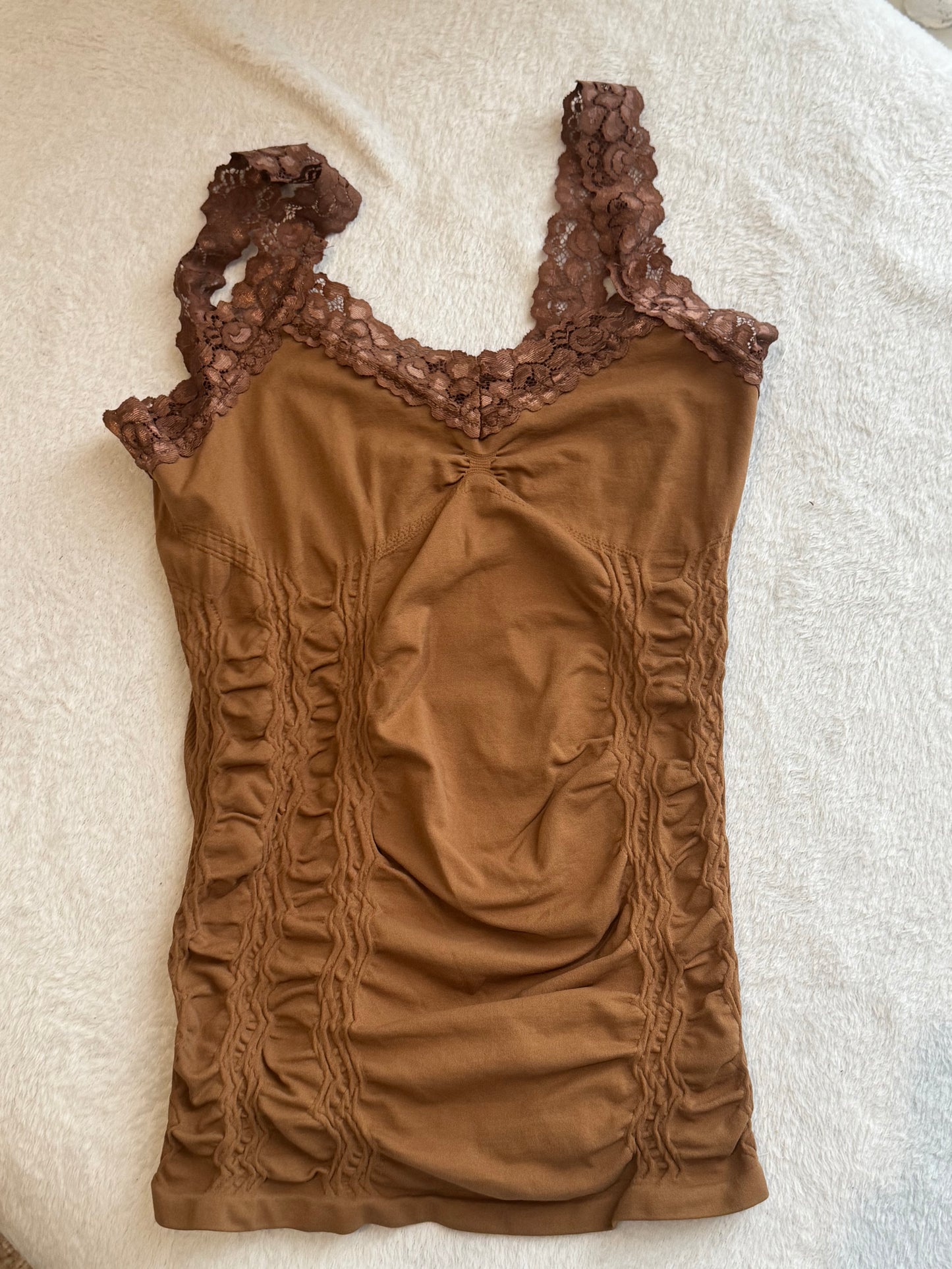 Fitted Brown Lace Cami