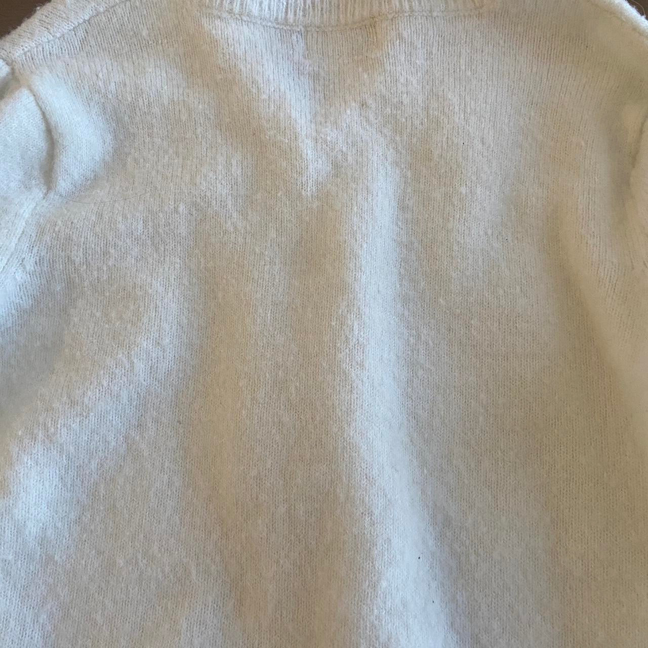 Adorable White Sweater with Buttons