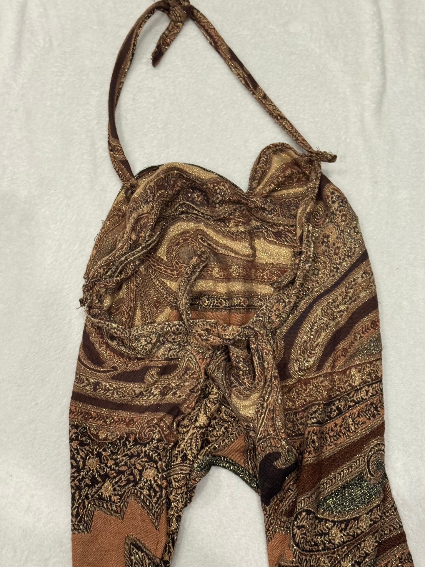 Brown Halter Top with Tie Back