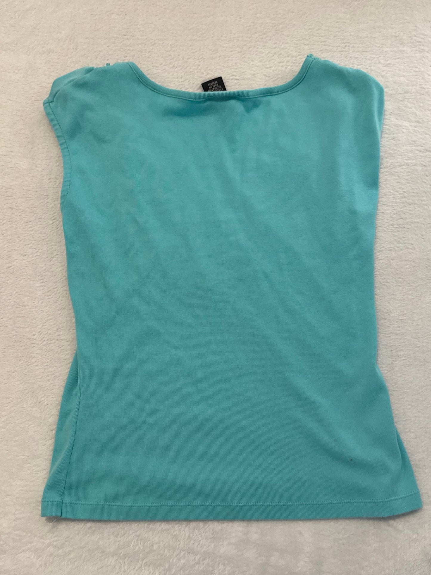 Blue Y2K top with Lace and Beading