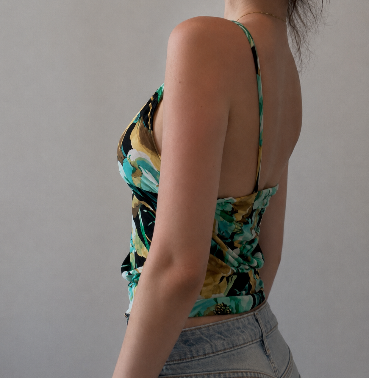 Black Floral Cami Top