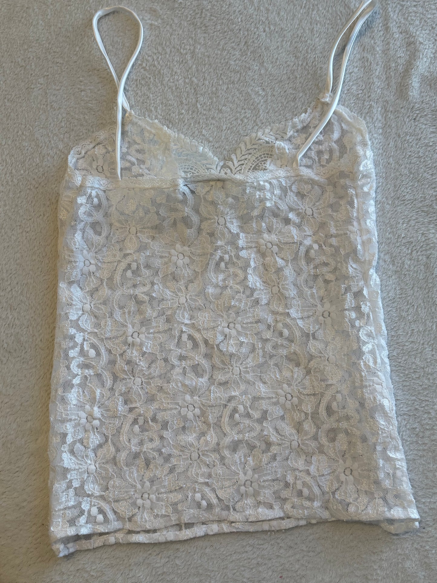 Lace Cami Top with Dainty Sequins