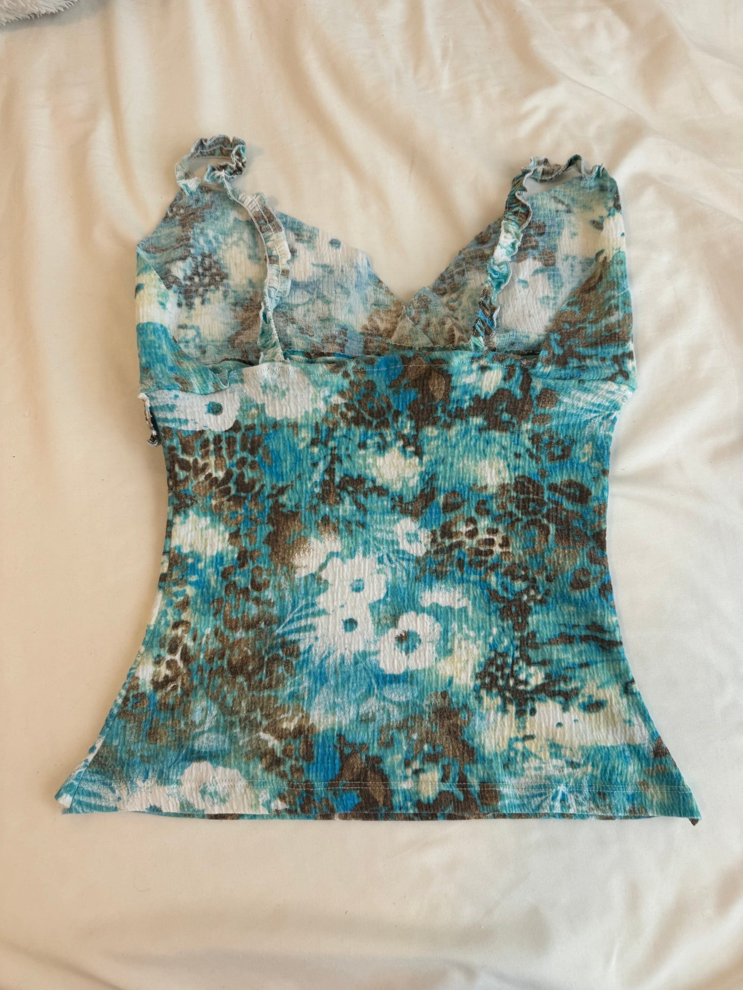 Multicolor Blue Floral Top