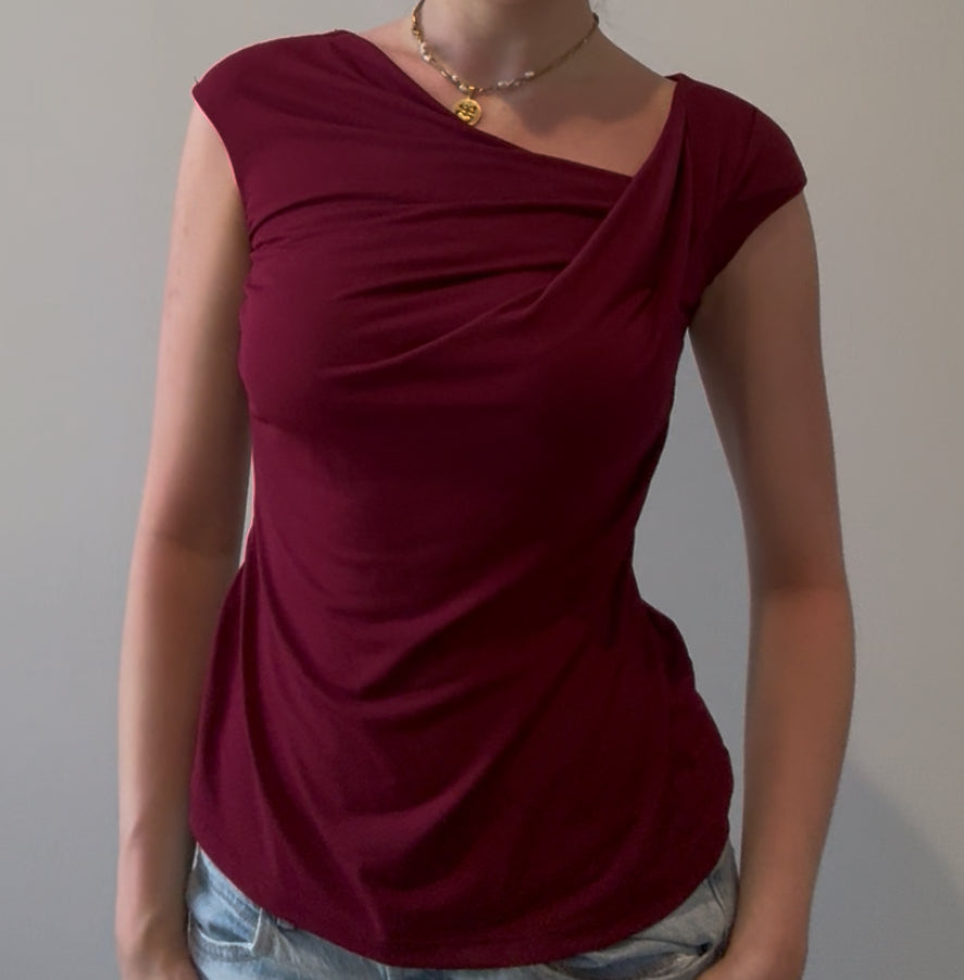Red Top with Ruching