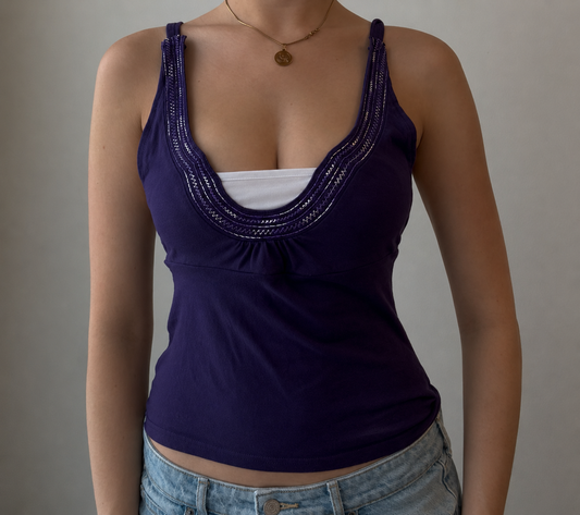 Purple Top with Embroidery