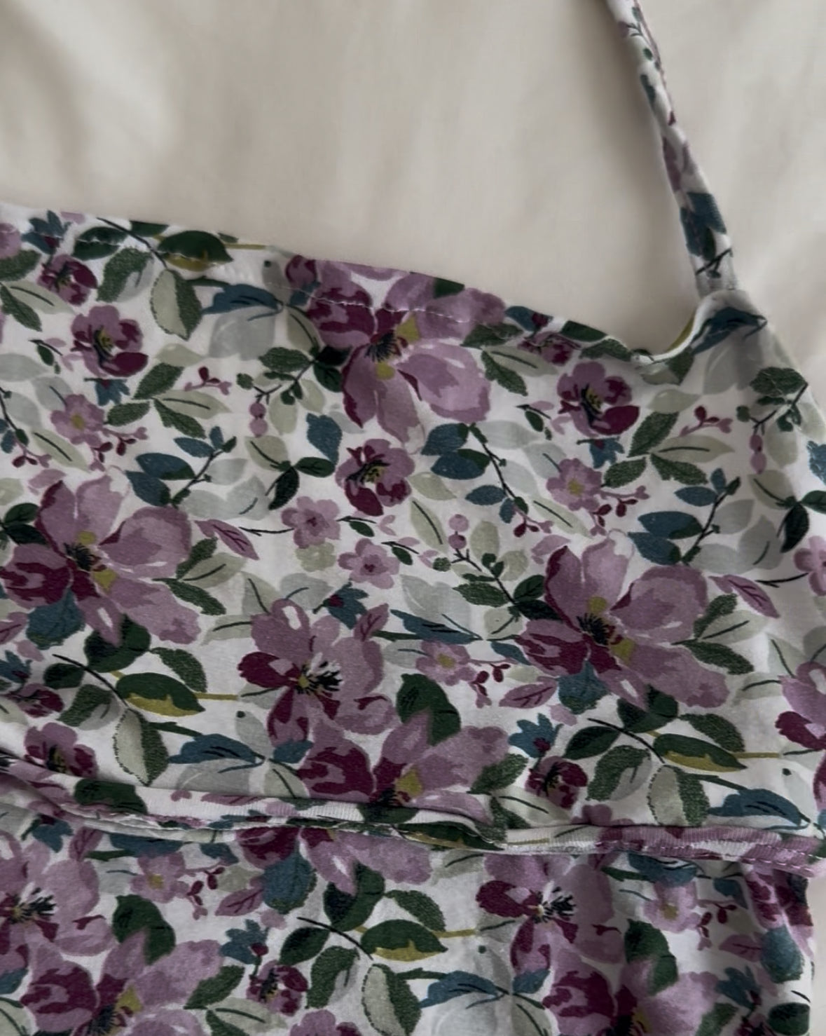 Babydoll Purple and Green Floral Top