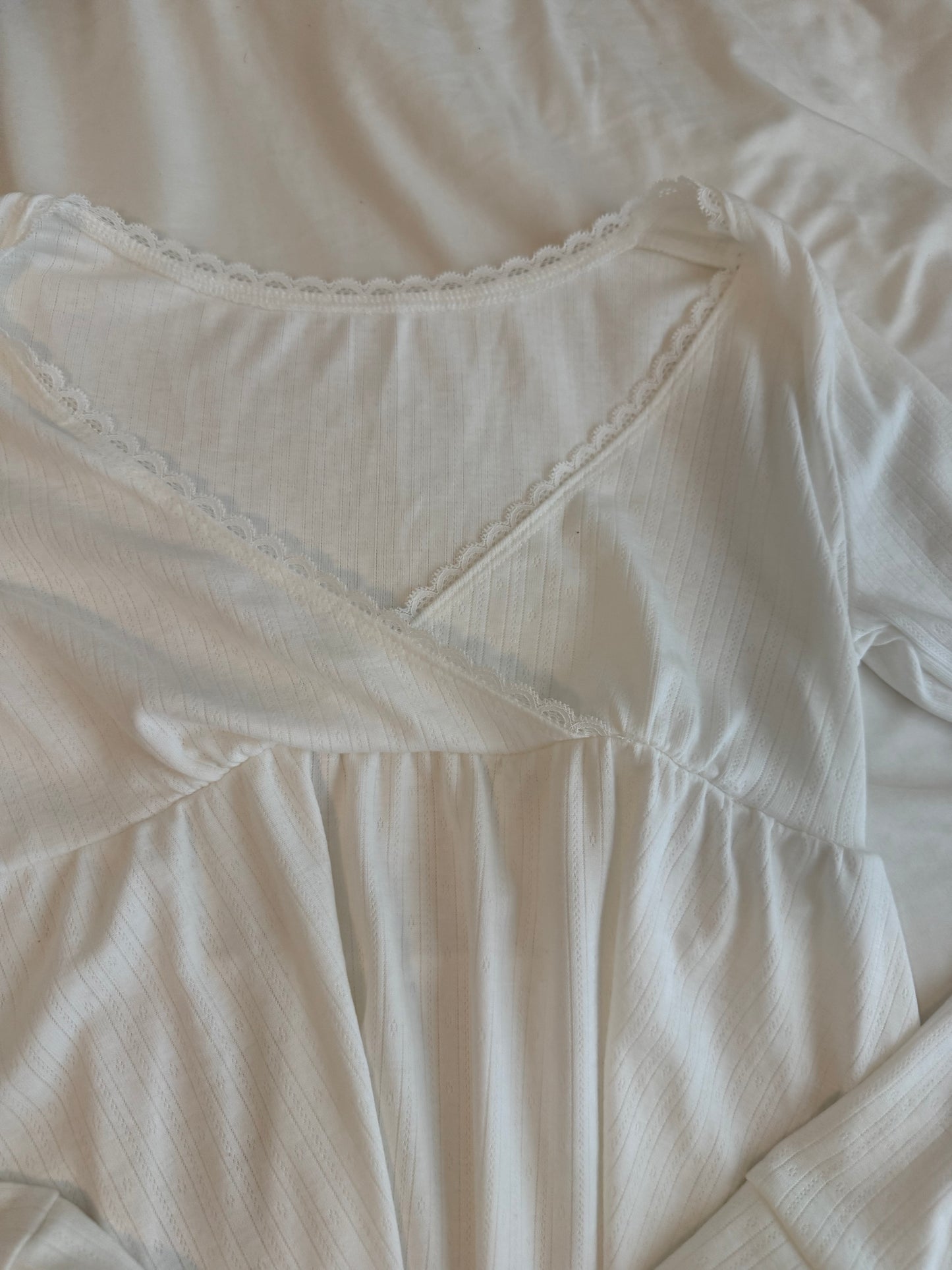 White Long Sleeve Top with Lace
