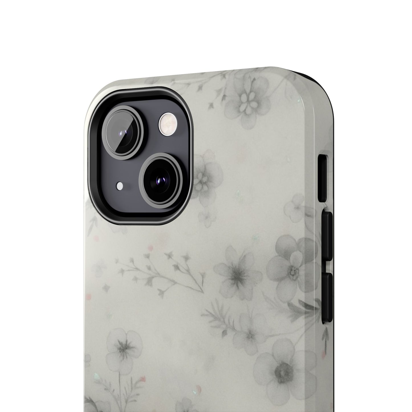 Misty Gray Floral - Protective Phone Case