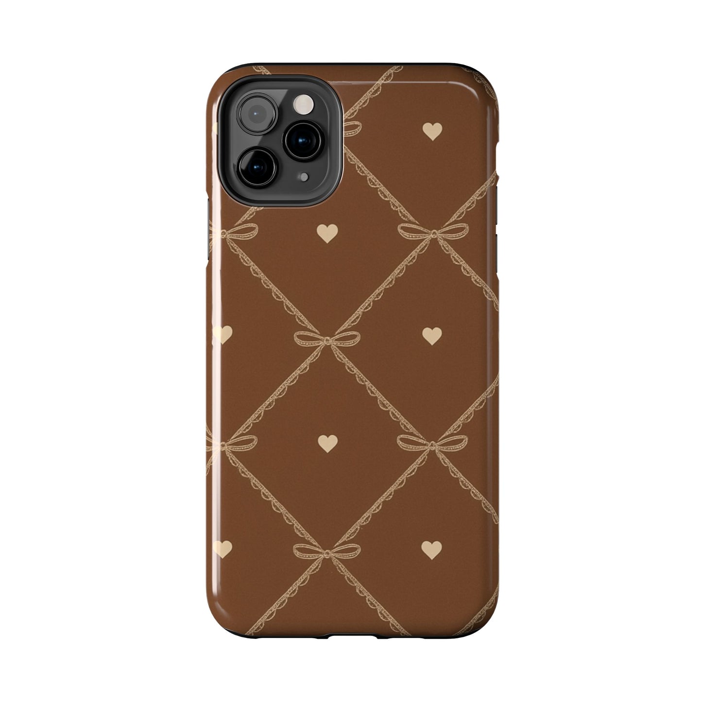 Chocolate Heart Ribbon - Protective Phone Case