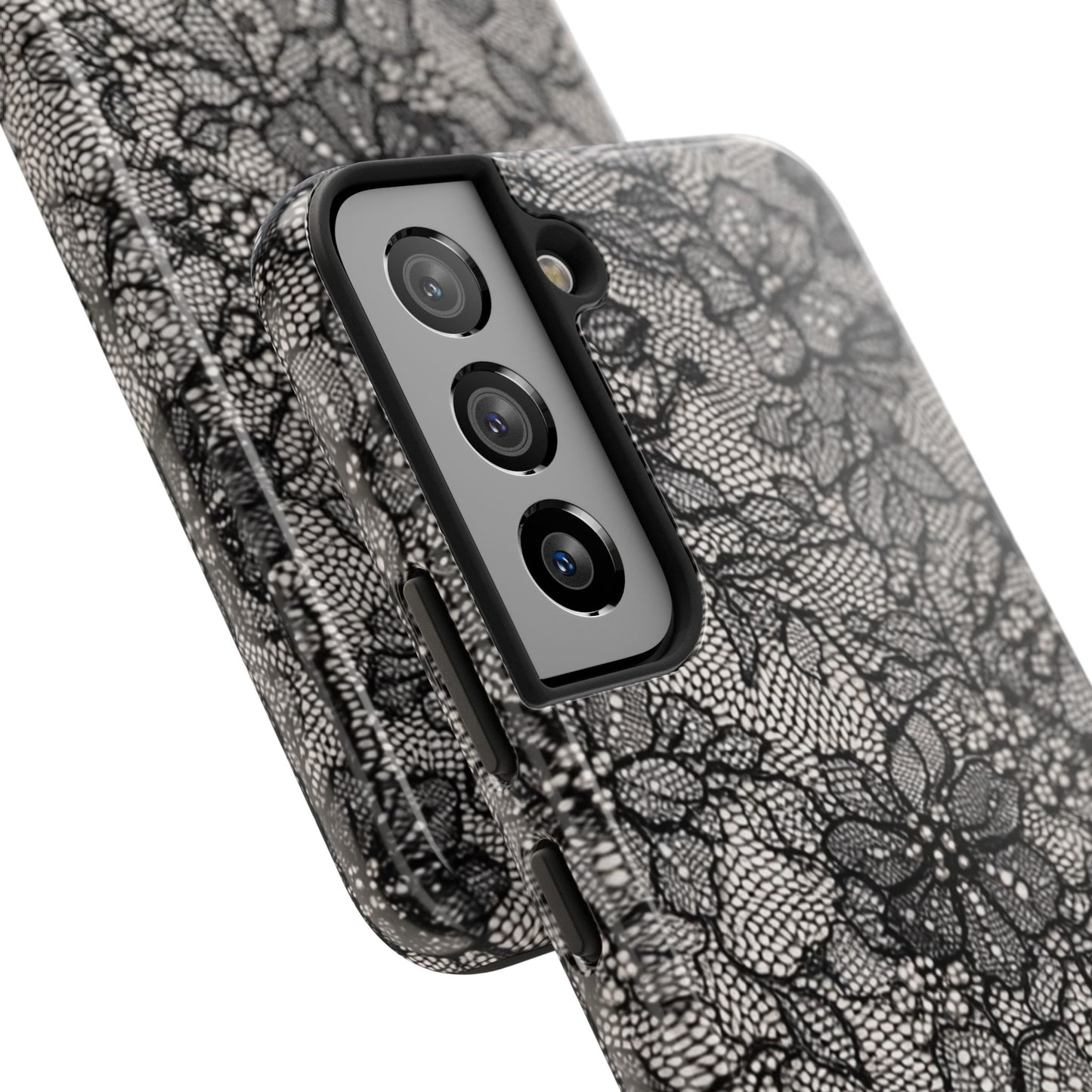 Black Floral Lace - Protective Phone Case