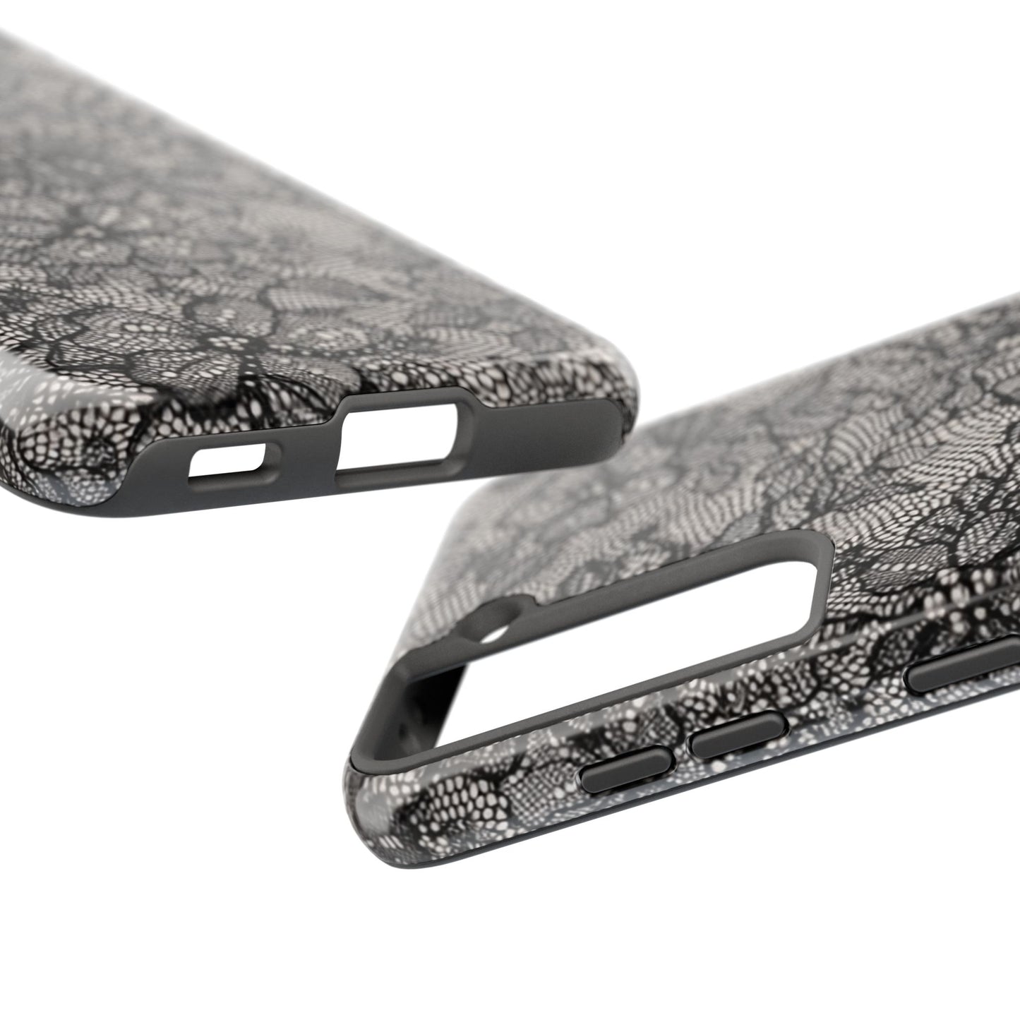 Black Floral Lace - Protective Phone Case