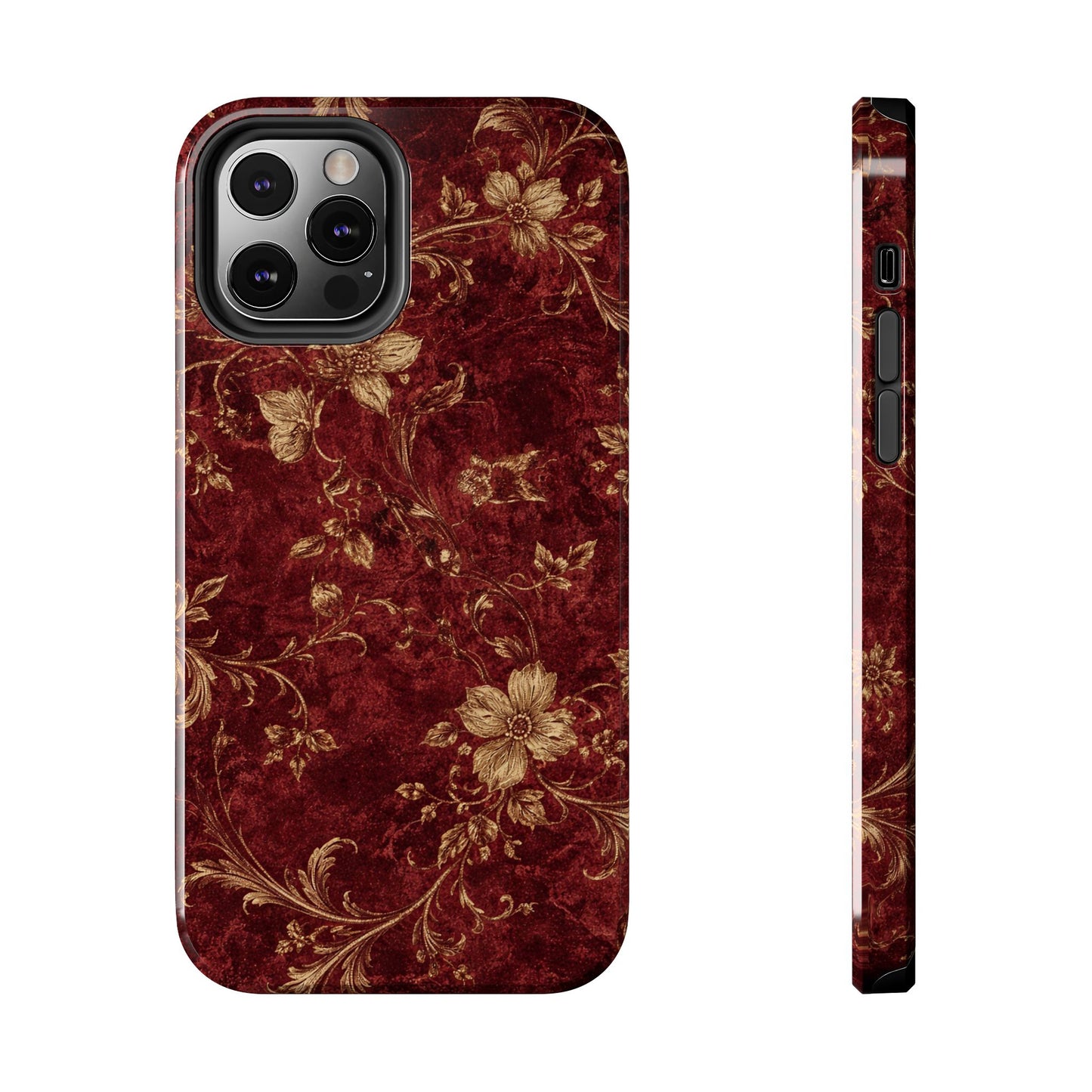 Floral Burgundy - Protective Phone Case