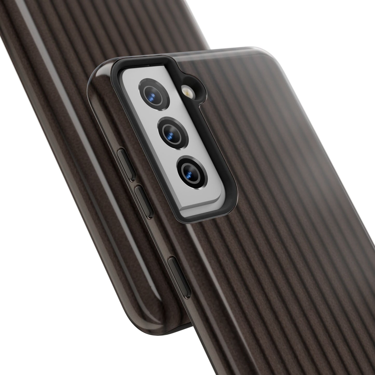 Ribbed Dark Brown Tough Phone Case – Slim Protective Mobile Cover
