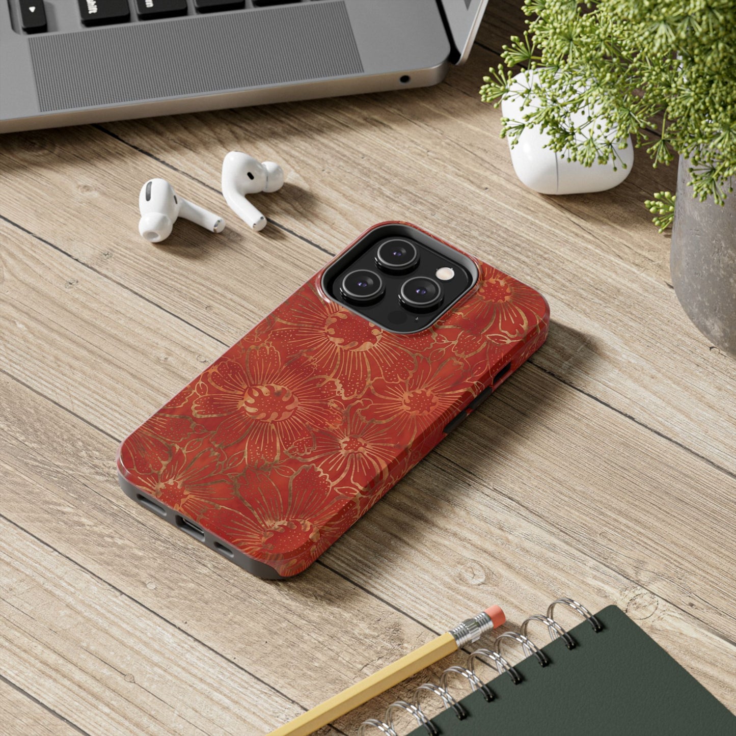 Radiant Red Florals - Protective Phone Case