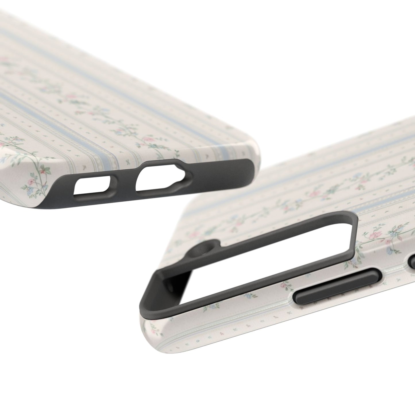 Vintage Floral Stripes - Protective Phone Case