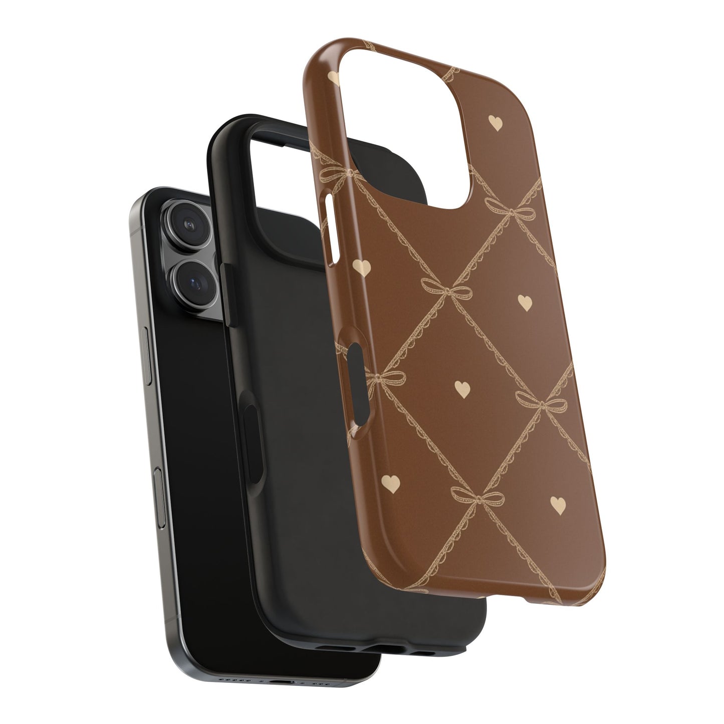 Chocolate Heart Ribbon - Protective Phone Case