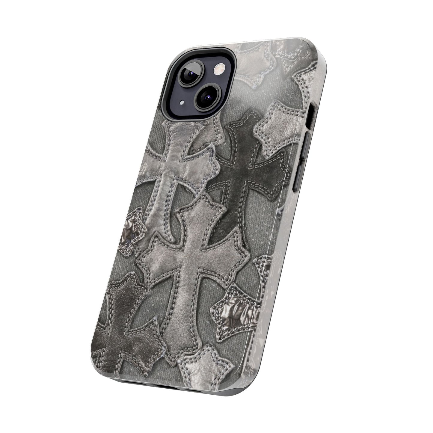 Grey Patchwork Crosses - Protective Phone Case