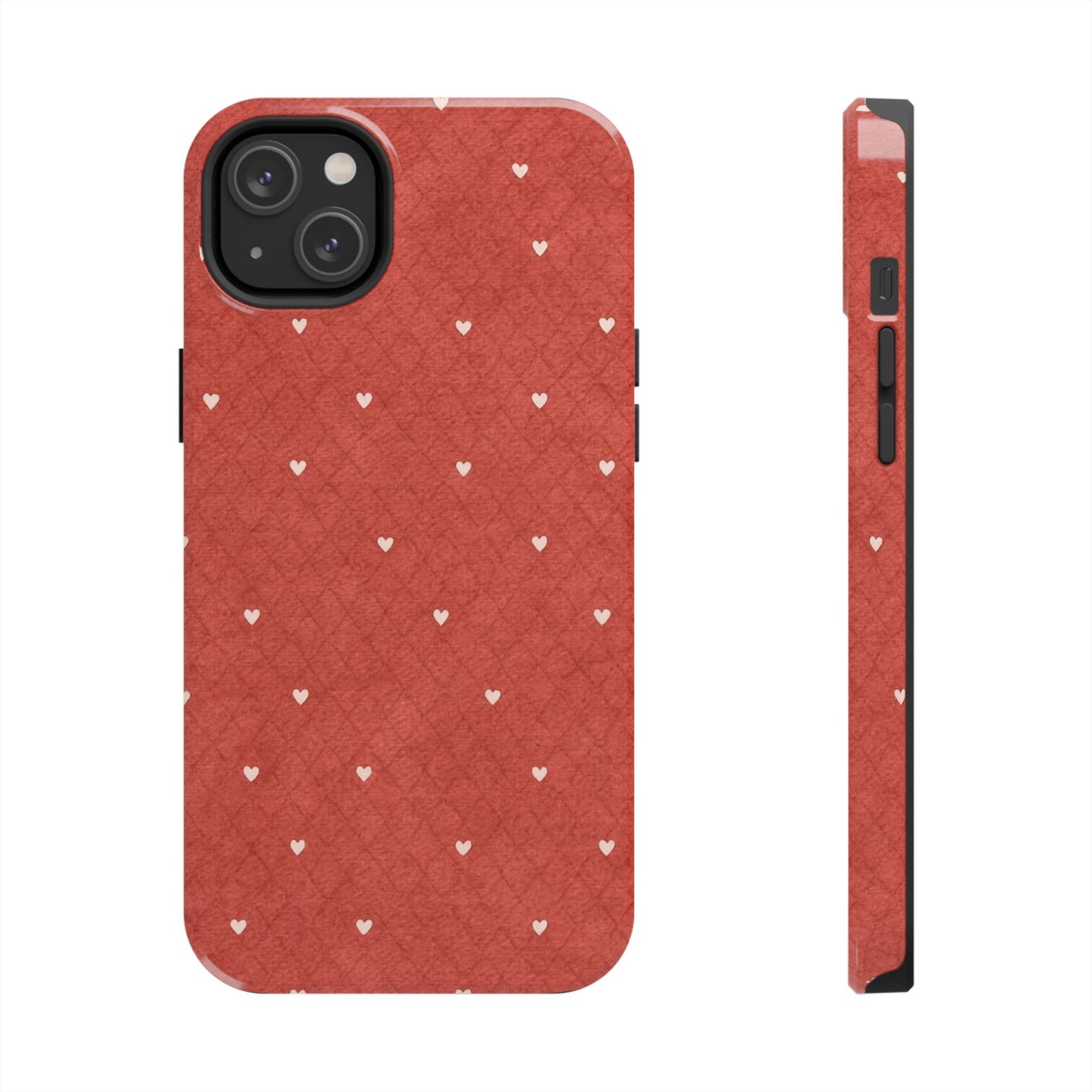 Red Quilted Hearts - Protective Phone Case