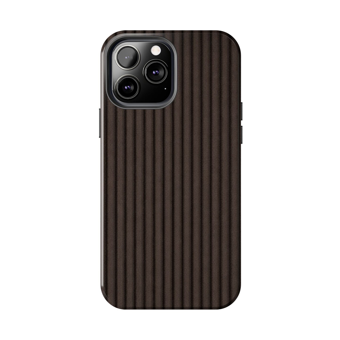 Ribbed Dark Brown Tough Phone Case – Slim Protective Mobile Cover