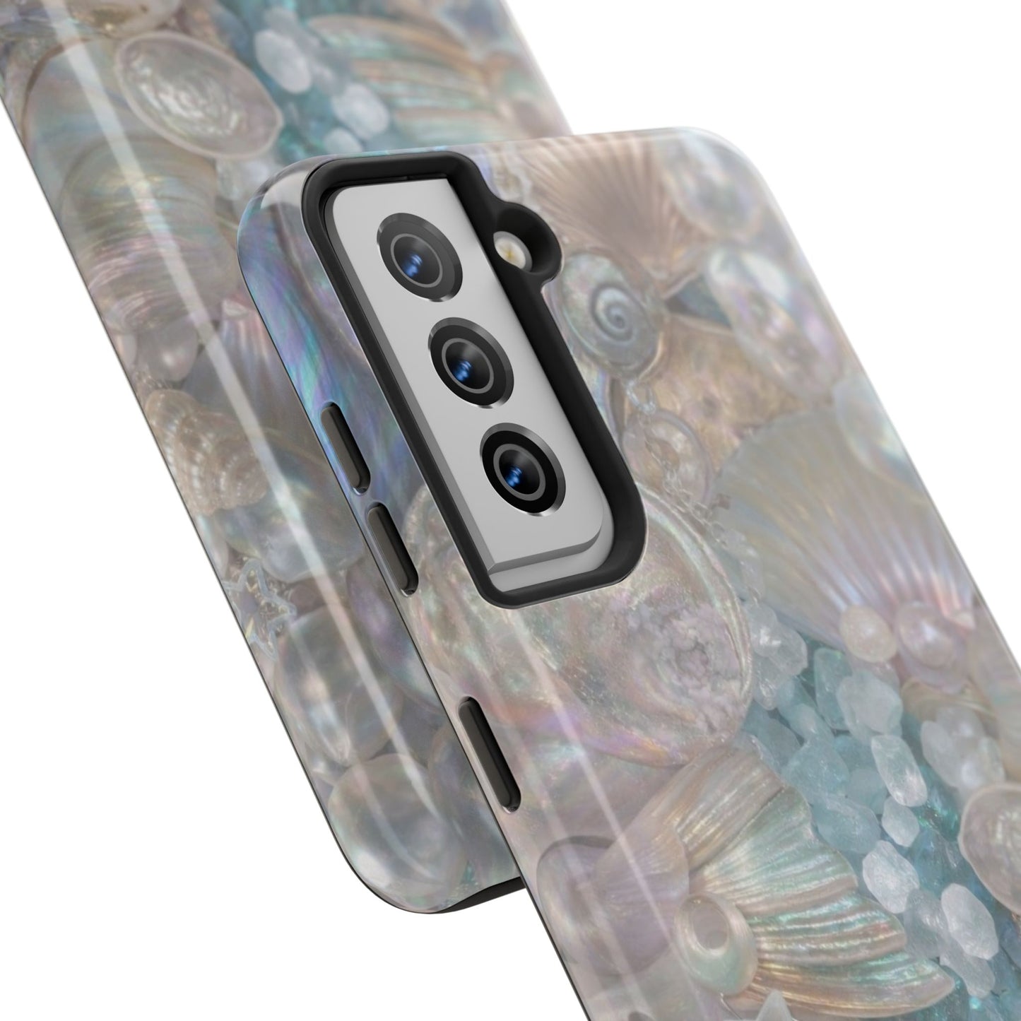 Aquamarine and Shells - Protective Phone Case