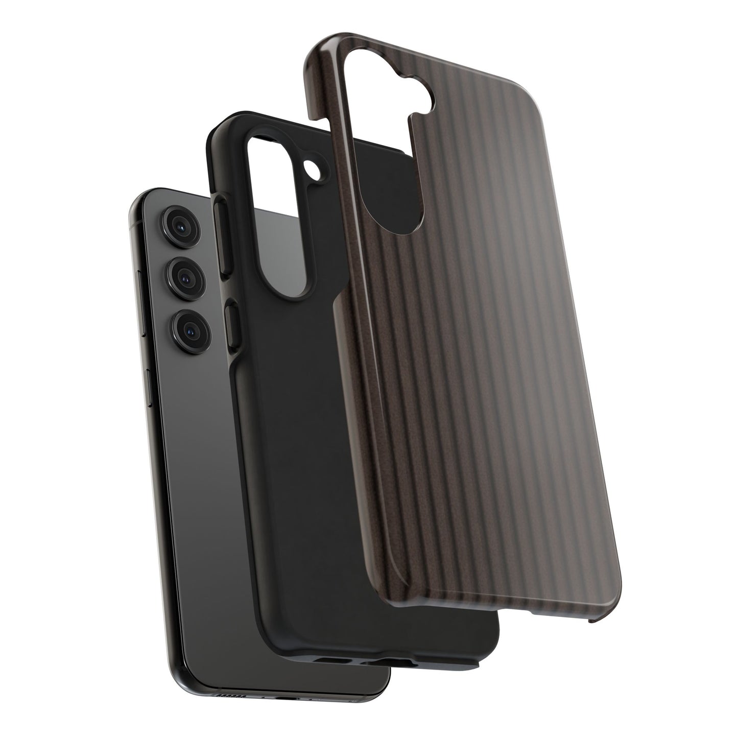 Ribbed Dark Brown Tough Phone Case – Slim Protective Mobile Cover