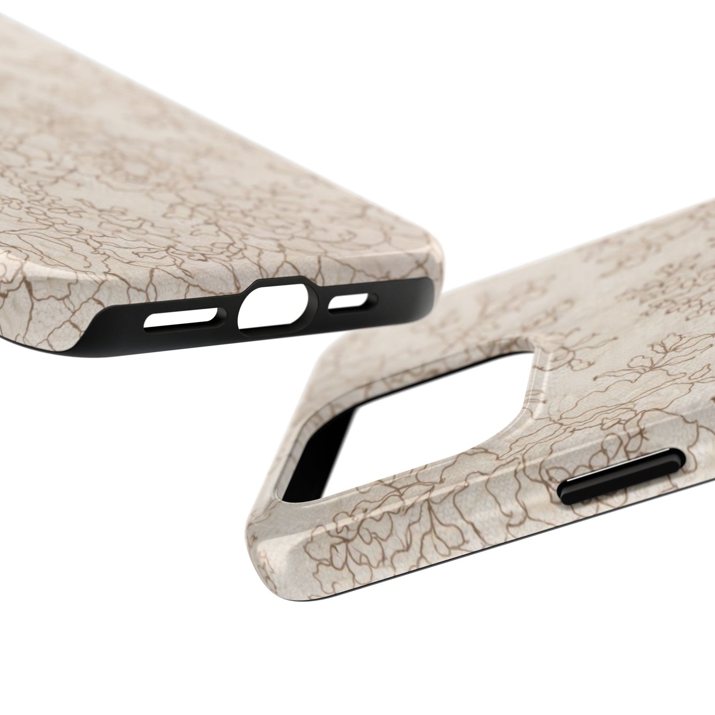 Vintage Beige Lace - Protective Phone Case