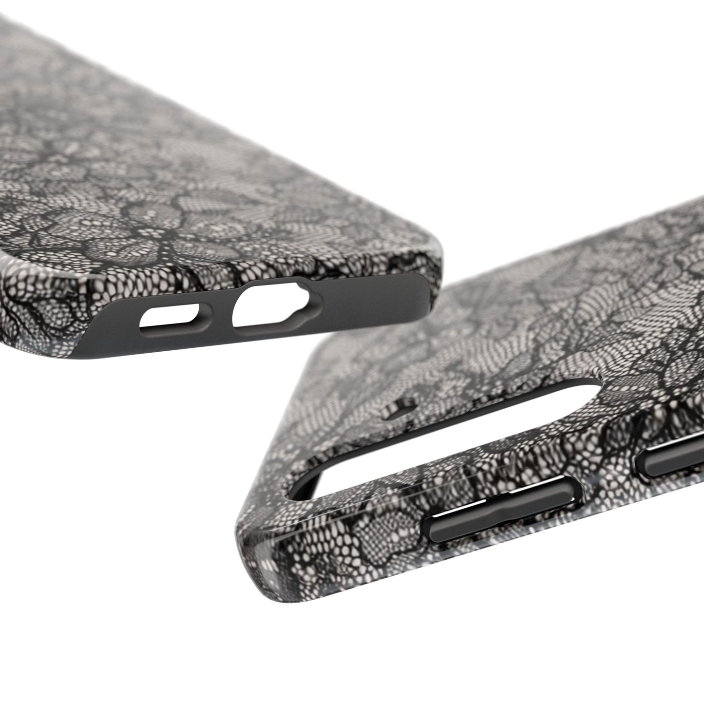 Black Floral Lace - Protective Phone Case