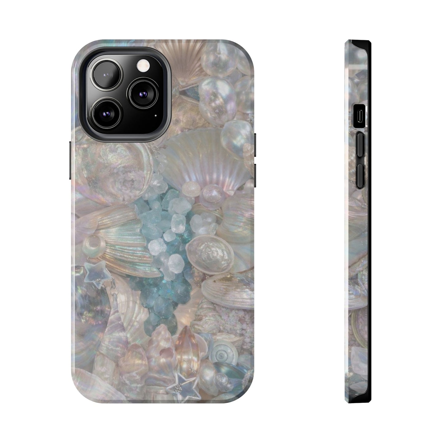 Aquamarine and Shells - Protective Phone Case