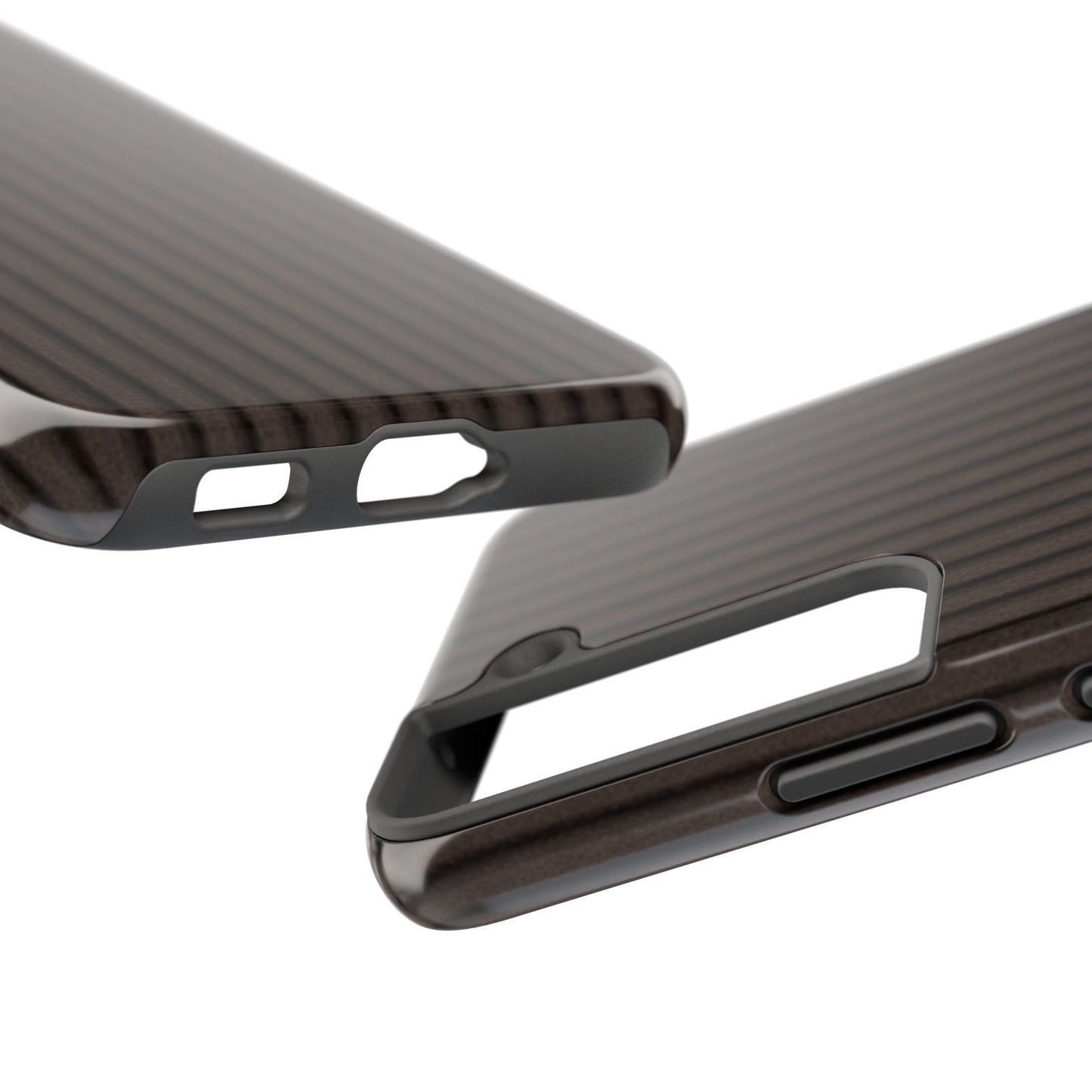 Ribbed Dark Brown Tough Phone Case – Slim Protective Mobile Cover